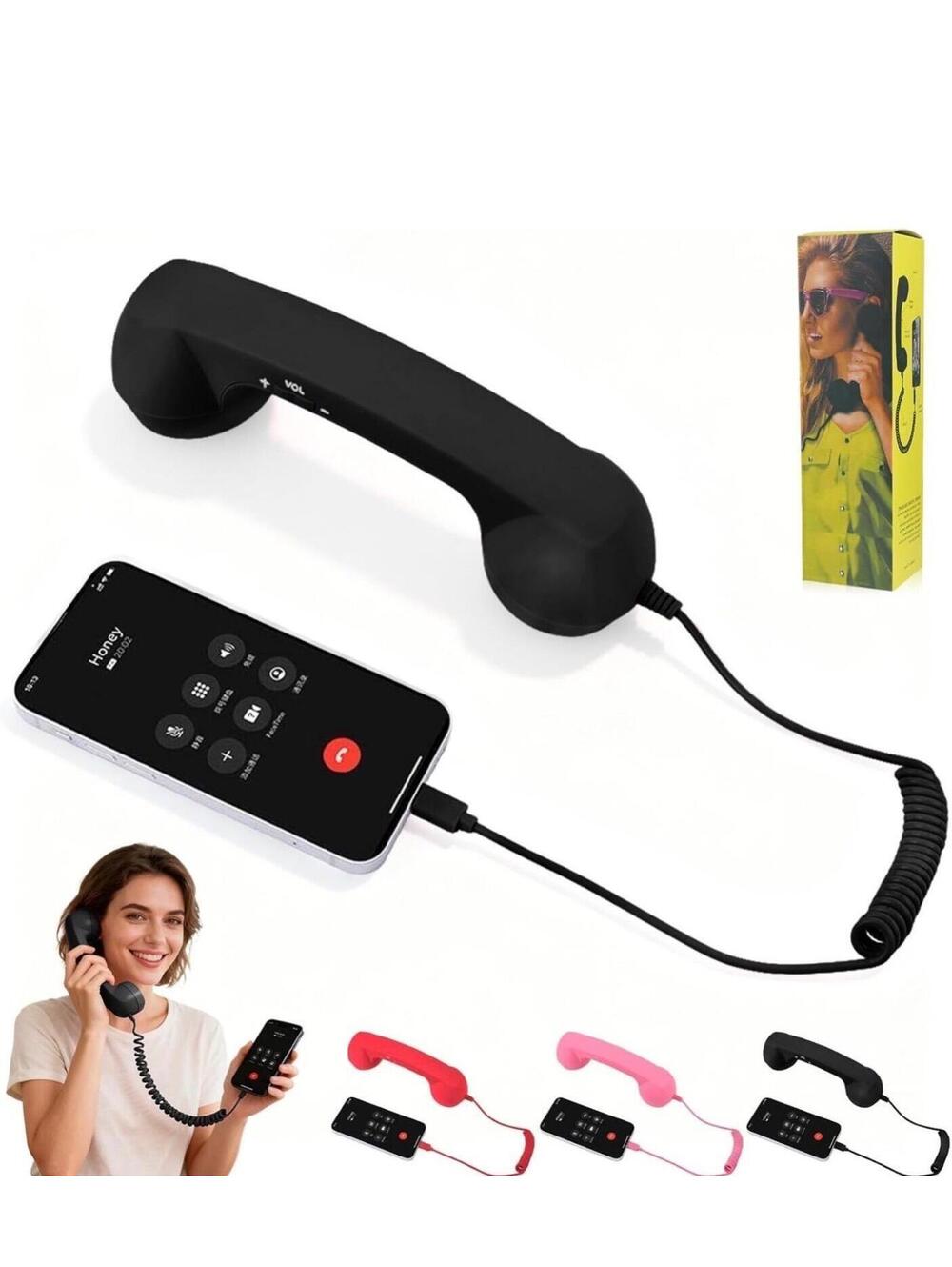 Retro Plug-In Phone Handset Clear Calls No Bluetooth Needed